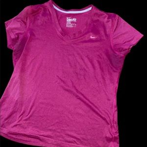 Dry Fit V Neck Shirt Women Magenta XL